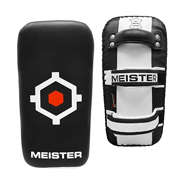 Meister-XP2-Professional-Curved-Thai-Pads-for-Kickboxing-MMA-X-Thick-Cowhide-Leather Meister XP2 Professional Curved Thai Pads for Kickboxing & MMA - X-Thick Cowhide Leather - Black - Pair (2 Pads)