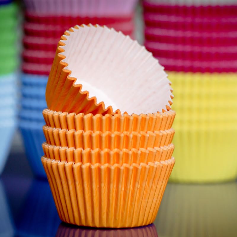 Purple Cupcakes Cupcake Cases (Qty 180) - Orange