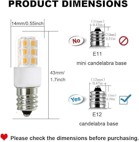 Miniatura 3 de Bombillas LED C7 de luz nocturna, bombillas de lámpara de sal, bombillas LED de repuesto para lámparas de vela y candelabros, base de candelabro