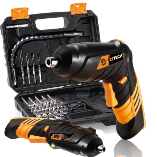 R2TECH Destornillador Eléctrico Batería, Maletín Completo, Uso Dual