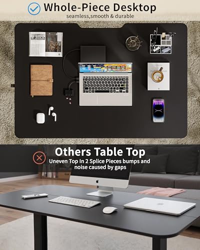 Image of Okin Electric Standing Desk, 40 x 24 Inches Whole Piece Height Adjustable Desk, Black Sit to Stand Desks Computer Workstation with Wheels for Home Office