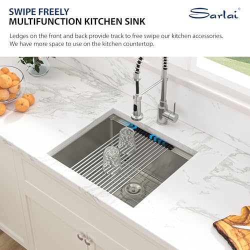 Image of Sarlai 21 Undermount Bar Sink 21 inchx19 inch Kitchen Bar Sinks Ledge Workstation