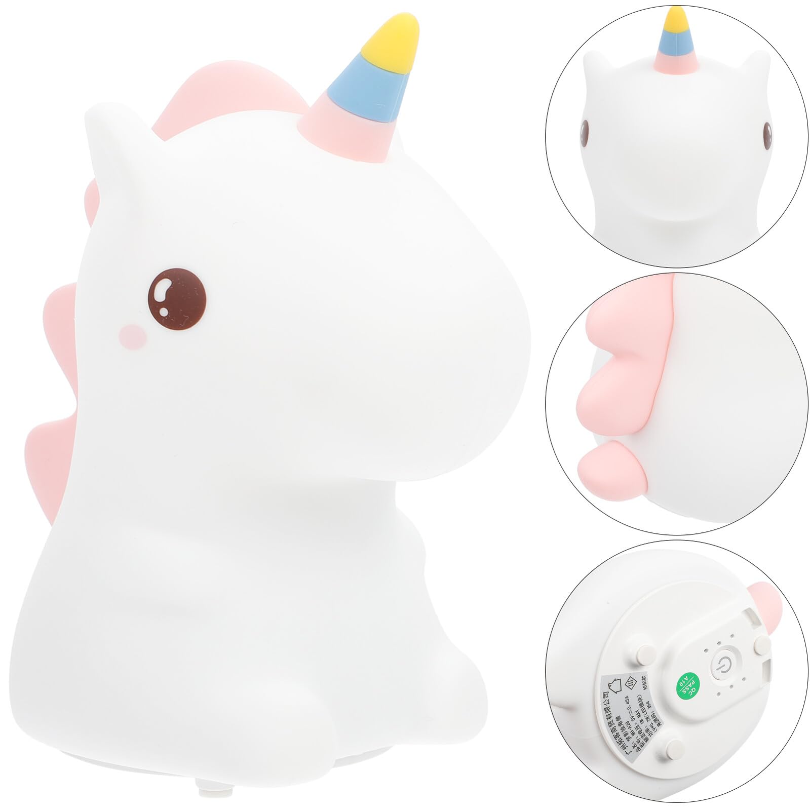 Abaodam Lámpara Nocturna de Unicornio de Silicona Táctil 1 Juego | Luz Suave, Decoración de Escritorio, 1200 Mah y 5 V, para Cumpleaños y Festivales