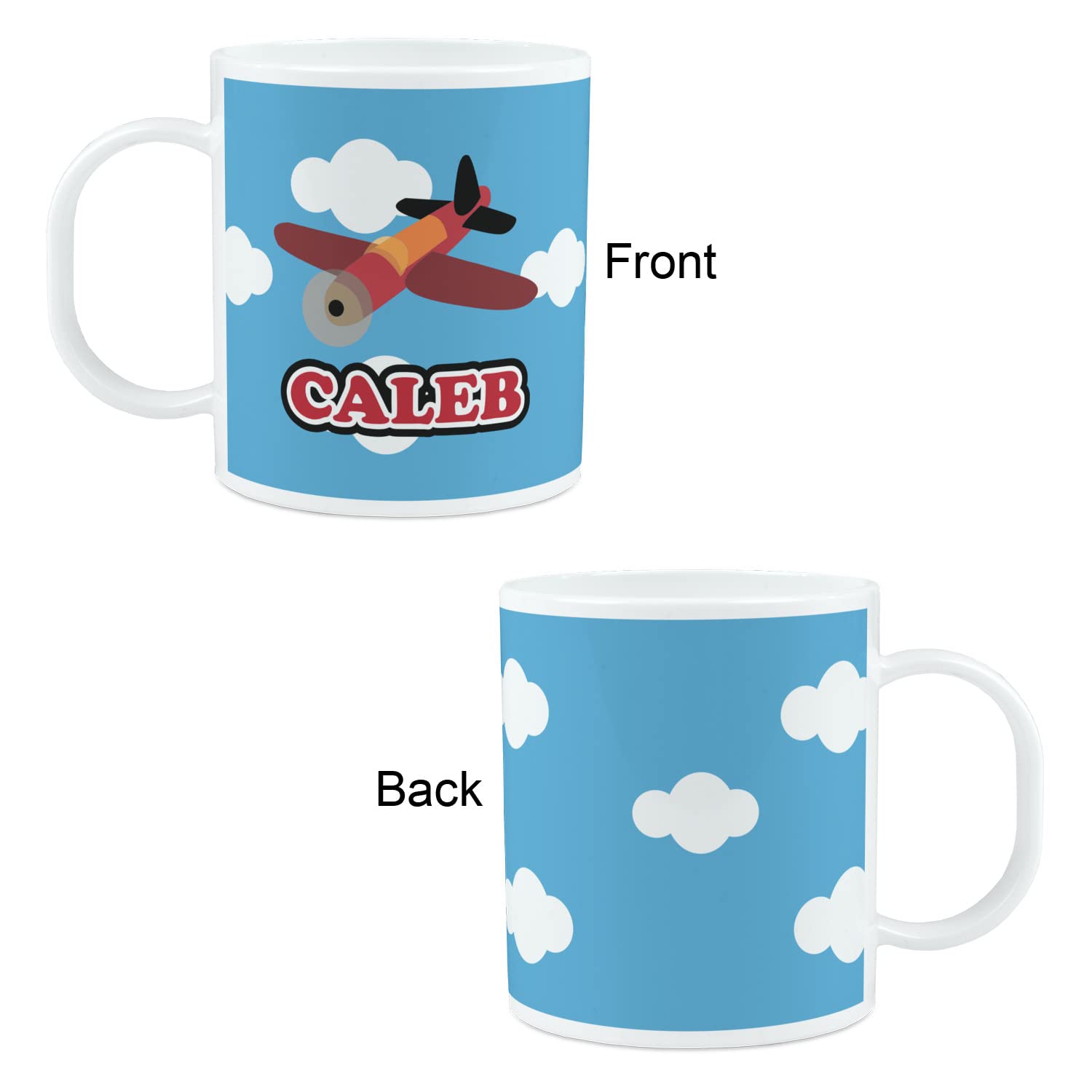 Personalized Airplane Plastic Kids Mug