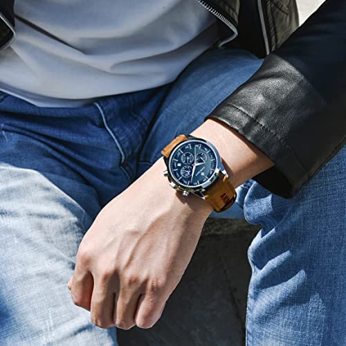 Image of BENYAR Men's Watch Quartz Movement Watches for Men 3ATM Waterproof Men's wristwatches Multifunctional Chronograph with dial Date Display Business Casual
