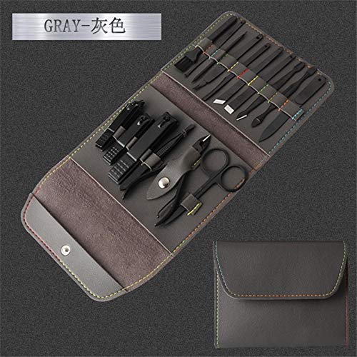 HONGYIFEI2021 Nagelset Professionelle Schwarze Nagelclipper Set 16 stücke Edelstahl Maniküre Pediküre Trimmer Scissor… – Bild 5