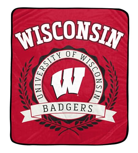 Proformance Home NCAA Wisconsin Badgers University Crest Ultra Soft Blanket