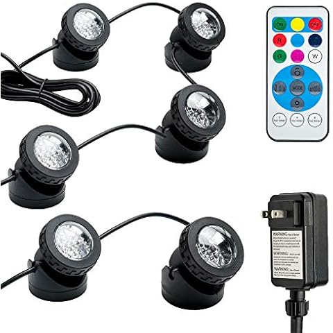 SHOYO RGB Pond Lights, Underwater Colorful SpotLights, IP68 Waterproof Colored LED Fountain Light Submersible Landscape Spotlight Waterfall Lights Outdoor Decorative Lighting (Set of 6) Cover