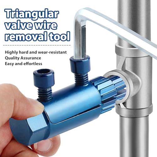 Image of Pipe Nipple Remover Tool, 1 /2 to 1 Inch Adjustable Broken Pipe Thread Remover, Reverse Groove Internal Pipe Wrench for Removing Rusted Pipes, Shower Arms, Tub Spout Fittings and Plumbing Threads, Blue