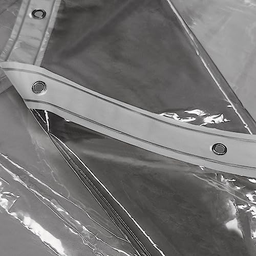 Image of Barossa Design Shower Curtain Liner - Clear Black Premium PEVA Shower Liner with 3 Magnets and Metal Grommets, Waterproof Lightweight Standard Size Curtains for Bathroom - Translucent Black