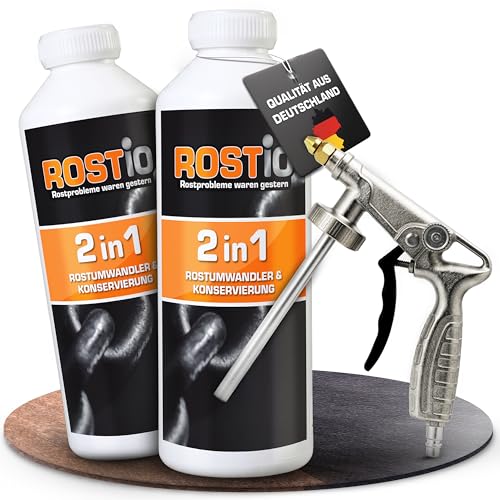 ROSTIO Pistolet pour corps creux UBS plus 2 litres ROSTIO 2 en 1 Convertisseur de rouille / conservation de la cire des cavités
