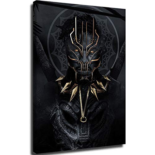 Canvas Paintings Wall Art Poster Board Artwork Black Panther killmonger Wakanda Forever Avenger Superhero Hand Painted Canvas Wall Art 24x36inch