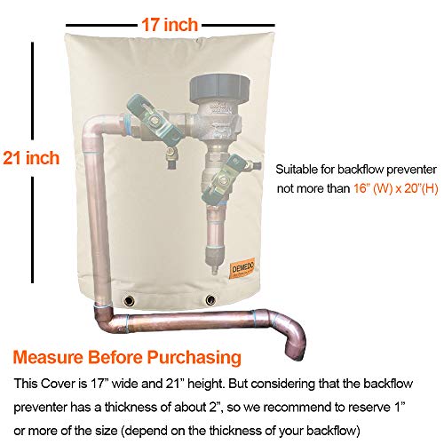 Backflow Preventers Protection, 16”W x 20”H Backflow Winter Cover, Insulated Cover Pouch for Irrigation Backflow Valve, Sprinkler Valves in Snow or Sun Exposure, Winterizing Backflow Preventers – Sand