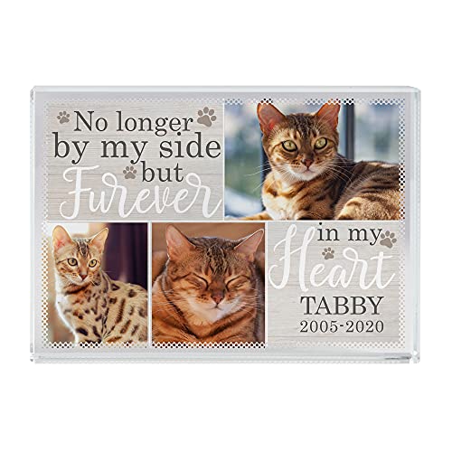 Let's Make Memories Personalized Pet Memorial Photo Glass Block - for Pet Lovers – Small Memorial Block - Customize with Photos, Message