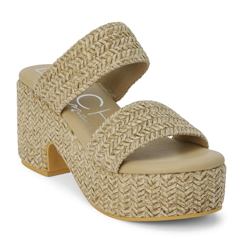 Image of BEACH by Matisse Womens Gem Platform Block Casual Sandals Casual High Heel 3 inch & Up - Off White