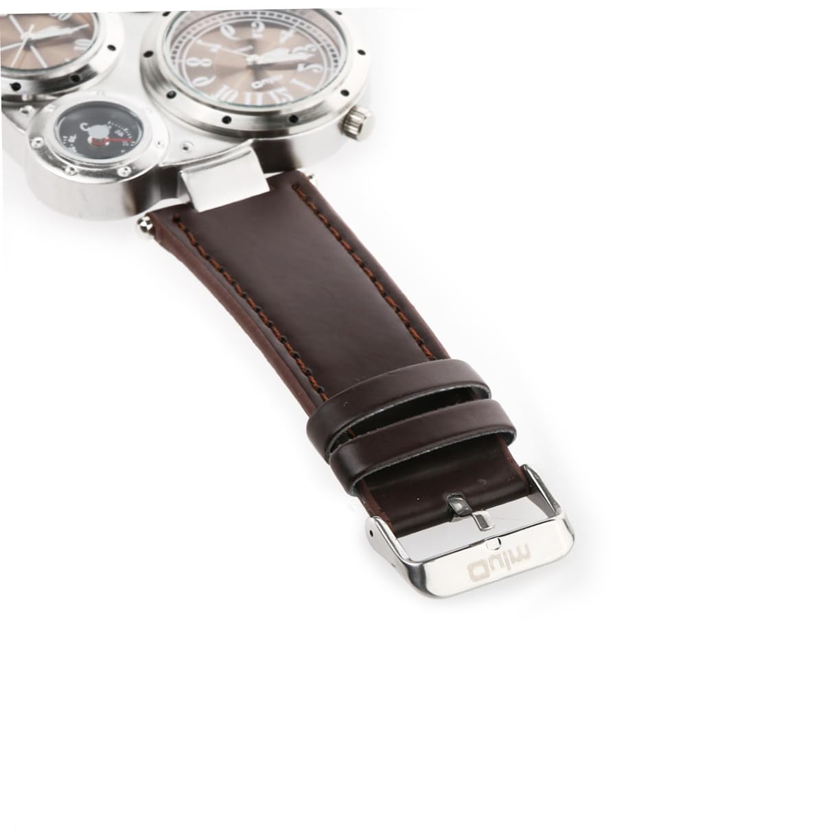 Oulm 9145 Orologio Sportivo Uomo Doppio Quarzo Retrò Marrone