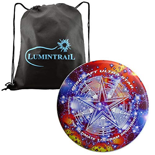 Discraft Supercolor Ultra-Star 175g Ultimate Frisbee Disc Bundle with a Drawstring Bag