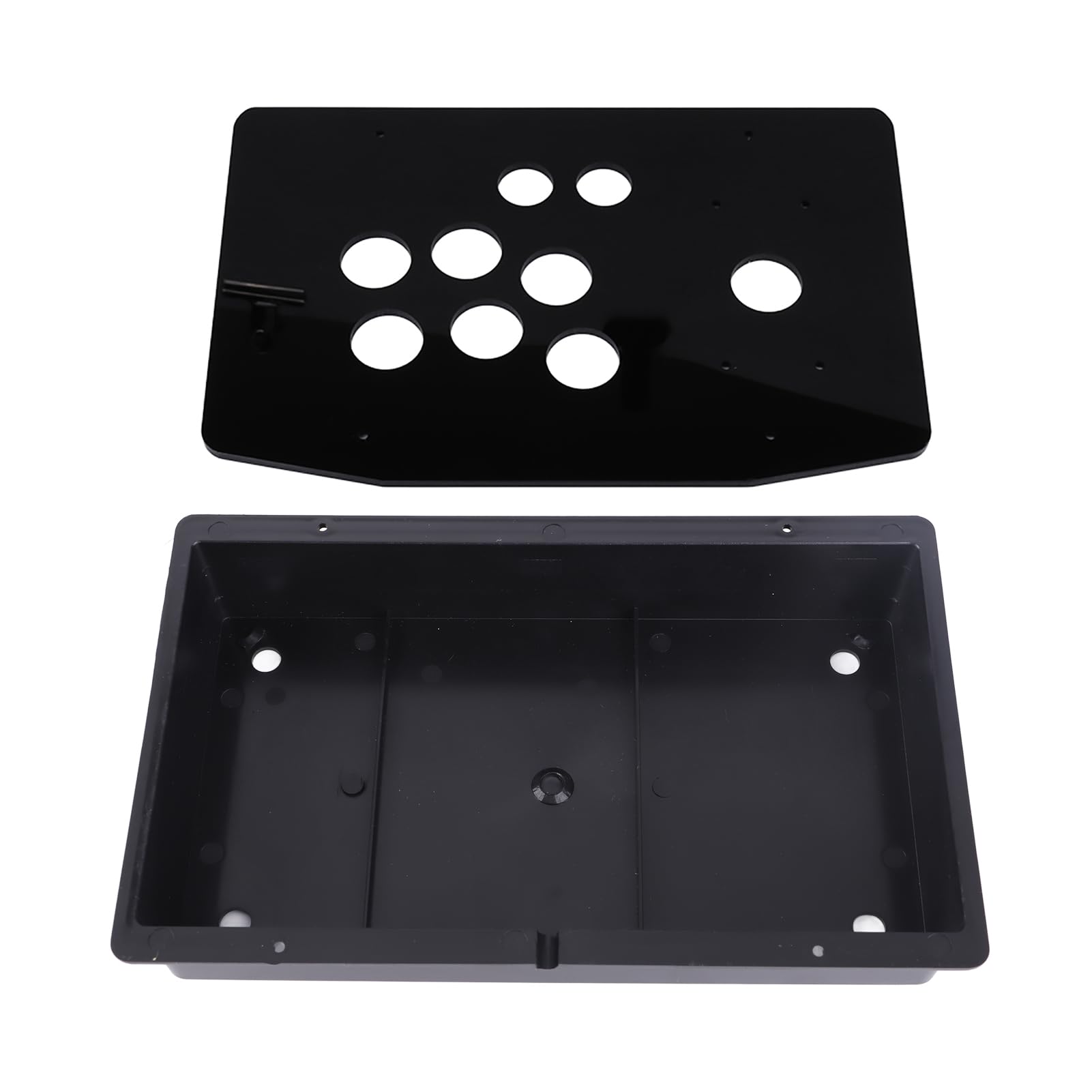 Phefop Game Panel Case, Black Acrylic Panel for Stick Joystick DIY Kit, Easy to Assemble 8 Buttons for PC, and Classic Games