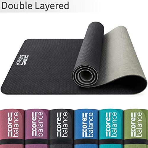 Core Balance TPE Foam Yoga Mat, Non Slip 6mm Thick Pilates Mat, Eco Friendly, Exercise, Fitness, Carry Strap, 183cm x 65cm x 6mm