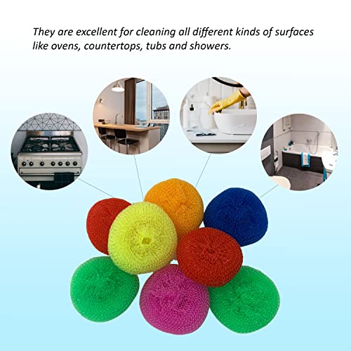 Image of 24 Shabbat Sponges Non Absorbent Plastic Mesh Scourer Assorted Colors for Dishes Non Scratch for Non Stick and Coated Cookware