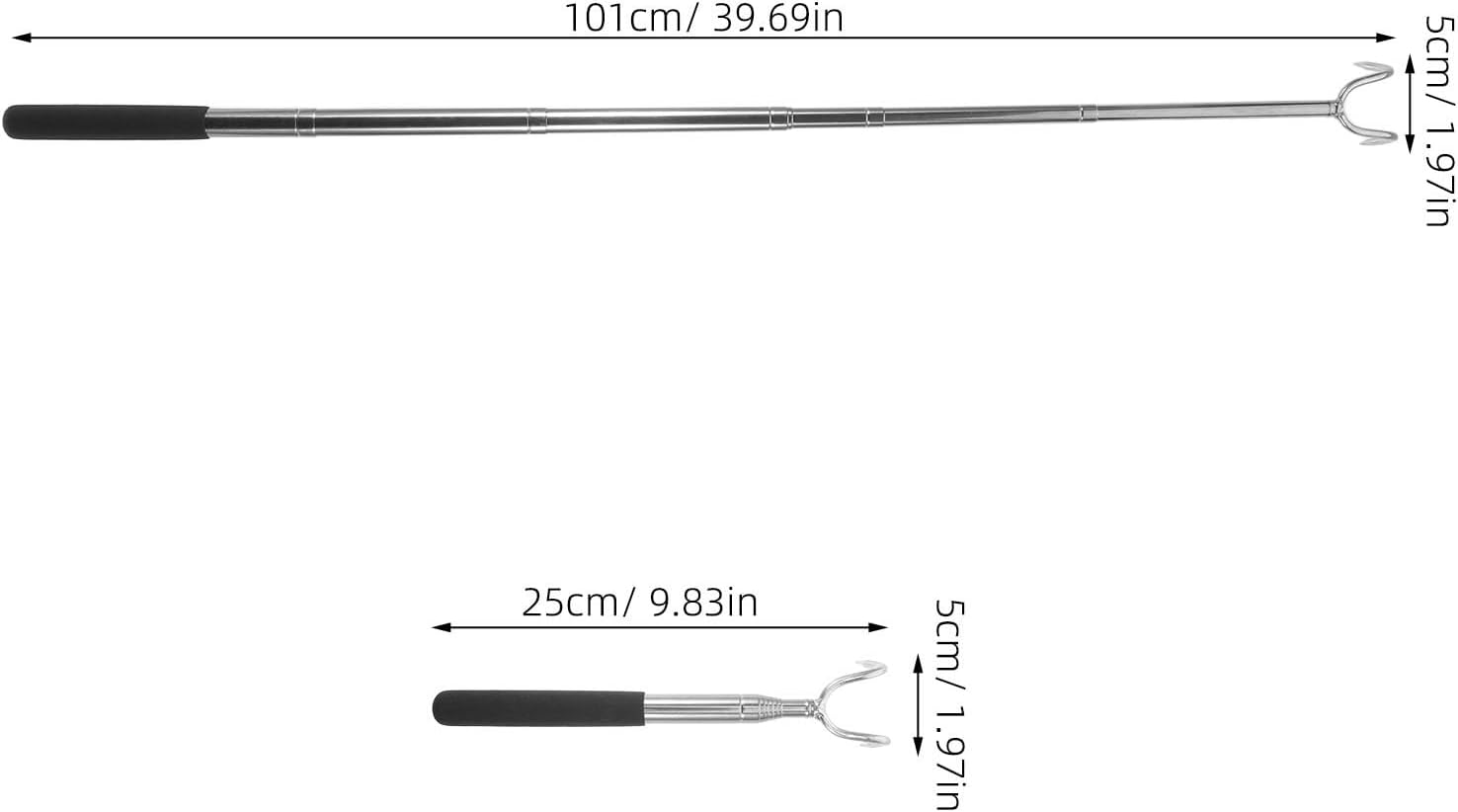 YARNOW Extendable Poker for Fire Pit, 9.8-39‘’ 2-Prong Fire Poker