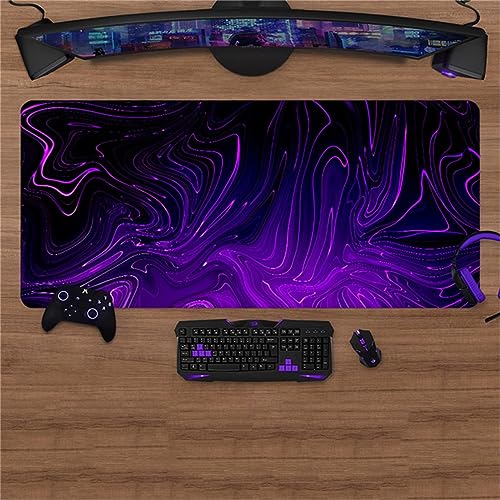 Tapis de Souris XXL 1000x500 Violet Abstrait Grand Format Anti-dérapant pour Bureau Épuré