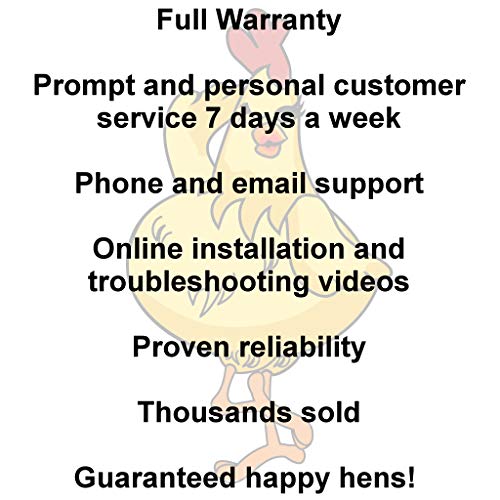 Happy Henhouse Automatic Chicken Coop Door Opener Kit - Electric Auto Chicken Guard Door for Coops, Cages and Runs - Solar Light + Timer, 110V Actuator - Sturdy Poultry Safety Supplies Kit