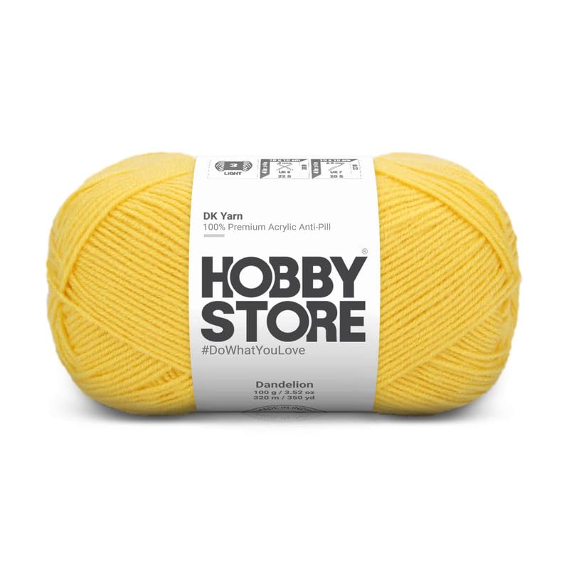 Image of DK Solid Yarn - Anti-Pill Acrylic Solid DK Yarn for Crochet & Knitting Everyday Essentials (1 ball /100 g) - Dandelion 1856 | Magic Needles
