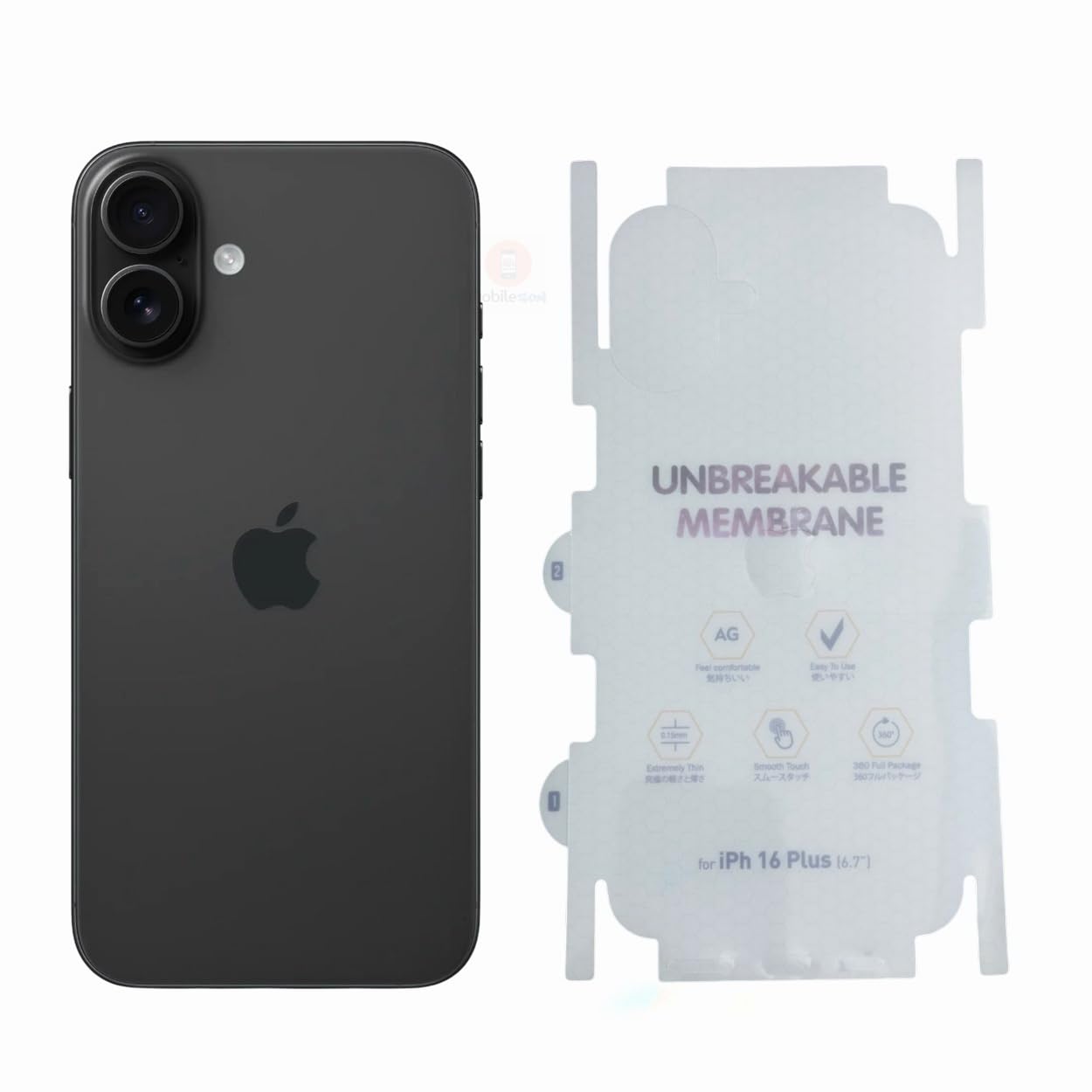MobileZon Matte Transparent Unbreakable Membrane Back Screen Sides Protector TPU Film Screen Guard Skin Protection for iPhone 16 Plus (B0DH3DS572) Amazon Price History, Amazon Price Tracker