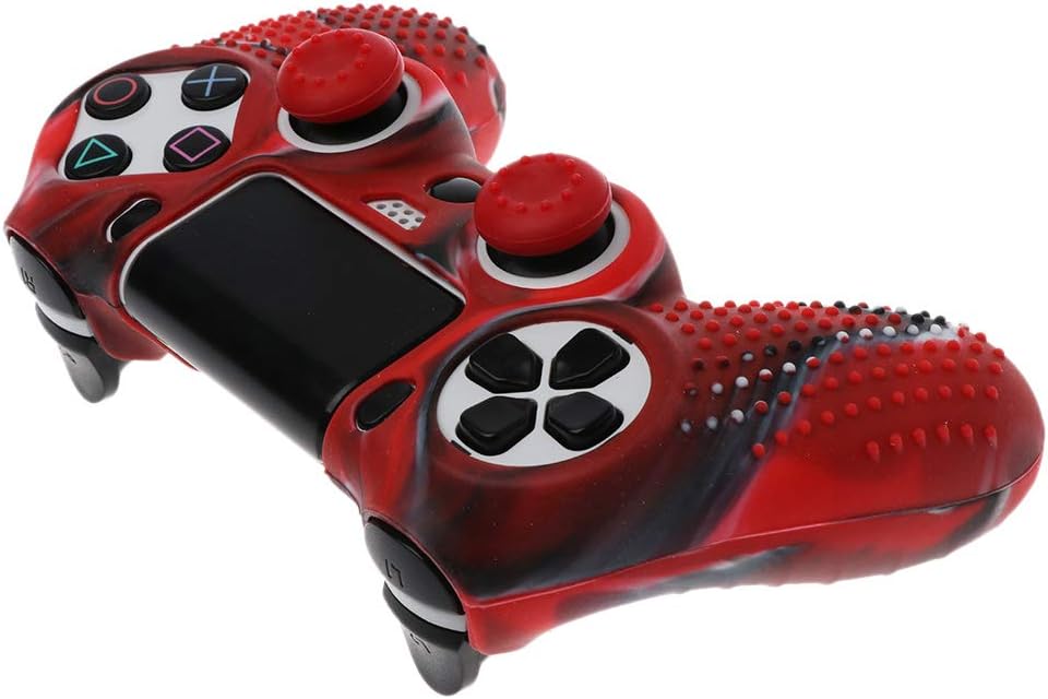 Anti Slip Silicone Wrap Case Cover with Grip Cap for Playstation PS4 Controller