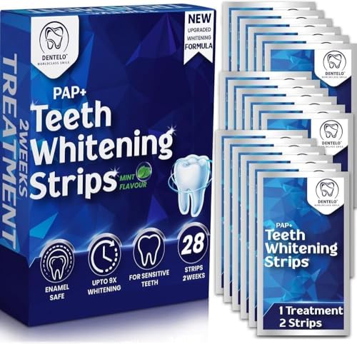DENTELO Professional Teeth Whitening Strips, 28 Non-Sensitive