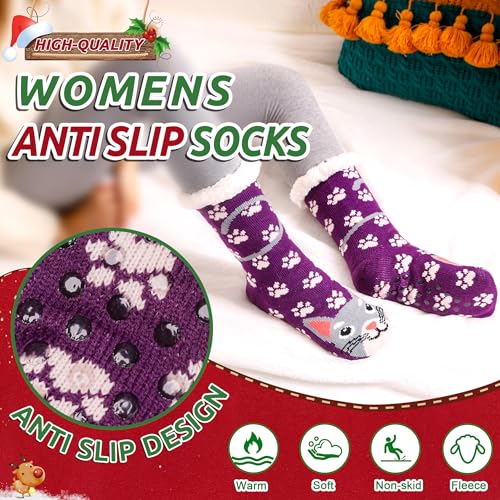 Image of WEVIAS Womens Slipper Socks Fuzzy Winter Thermal Grips Cozy Socks