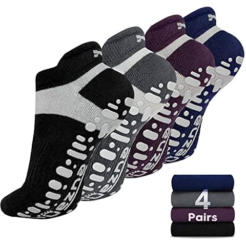 Muezna Non Slip Yoga Socks for Women, Anti-skid Pilates Barre Bikram Studio Socks with Grips… Cover