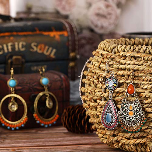 8 Pairs Boho Earrings for Women Vintage Drop Dangle Earrings Set Indian Retro Boho Ear Accessories for Women Girls Gifts 5