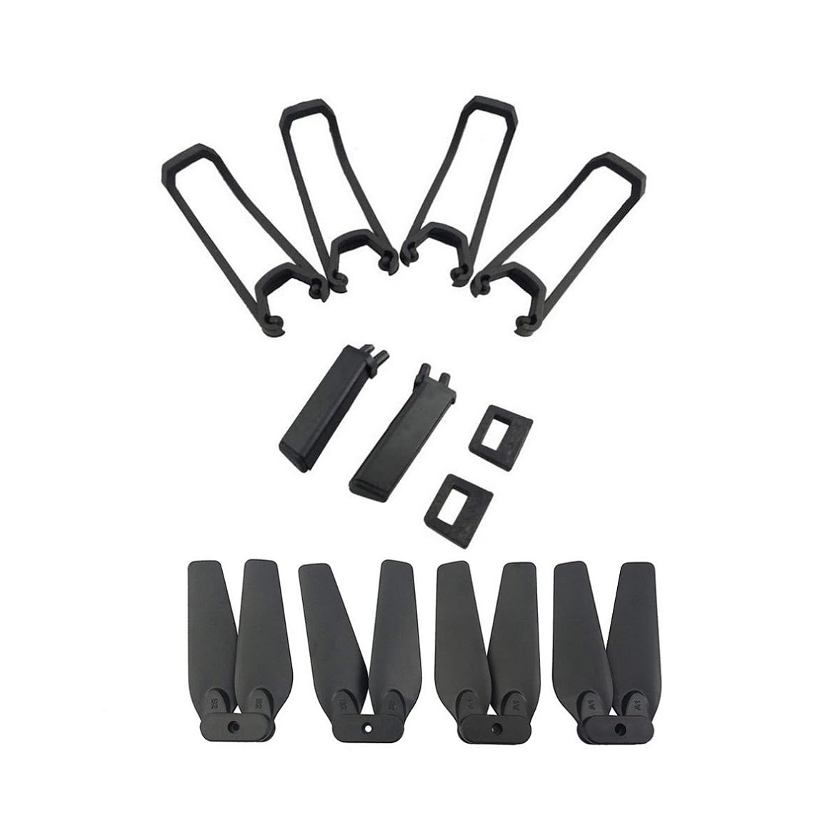 Black Accessory kit for E58 S168 JY019 Folding Quadcopter Spare Parts Remote Drone Propeller and Protective Cover and Landing Gear