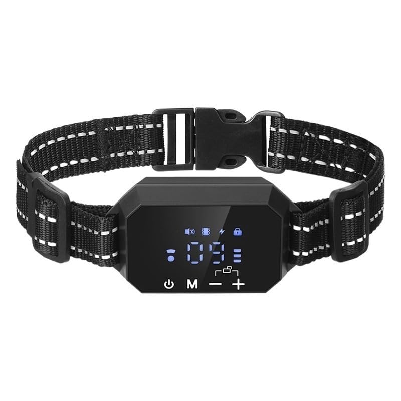 GPS Dog Fence Collar, Wireless Virtual Fence Training Collar for Dogs, Rechargeable Waterproof Dog Collar with LCD Screen and Adjustable Levels(Black)