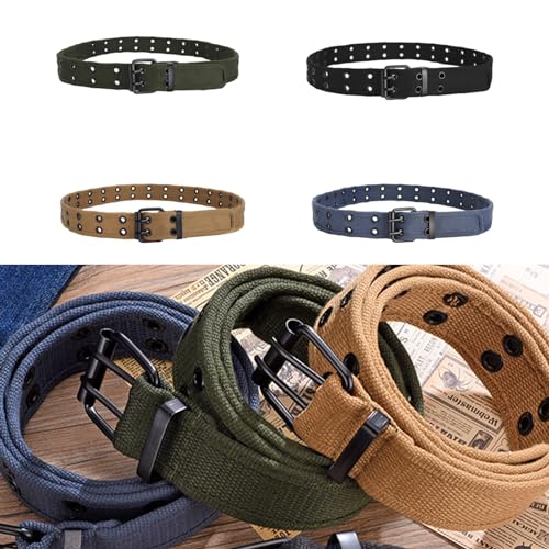 Adjustable Double Pin Buckle Belt Canvas Belt Hot Girls Women Waist Belt For Coat Skirts Jeans Decorative2