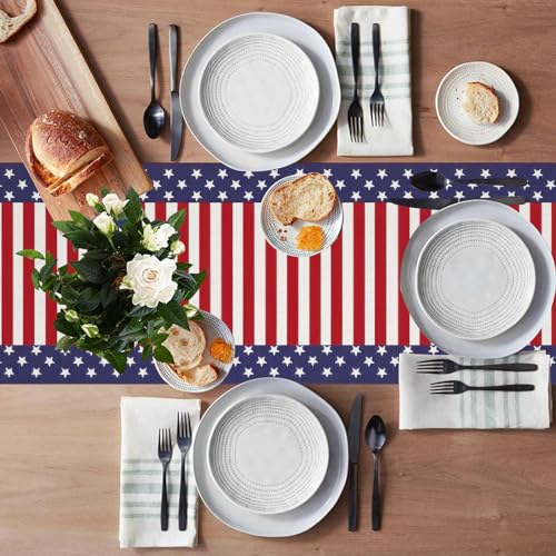 Pedenty MM61 American Flag Table Runner 72 X 13 Inch thumb #3