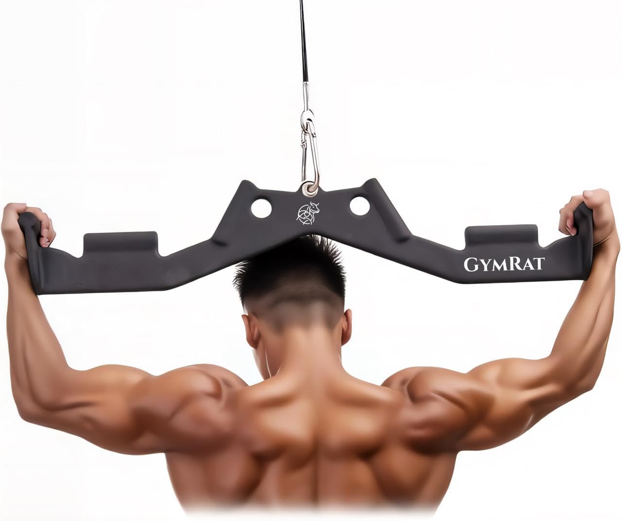GYMRAT™ Premium LAT Pulldown Attachments, Cable Machine Attachment, Cable Attachments for Gym, Tricep Bar, Curl Bar, T Bar Row Attachment, LAT Pull Down Bar (Neutral LAT PULLDOWN Handle Black)-image-18
