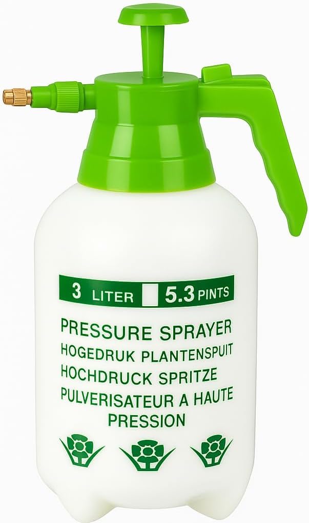 Garden Pressure Sprayer Bottle 1L & 3L Manual Pump Action Weed & Plant Spray Bottle with Adjustable Nozzle for Gardening, Lawn Care, Cleaning & Disinfecting – Pack of 1 or 2 (Pack of 1 (3 Liters))