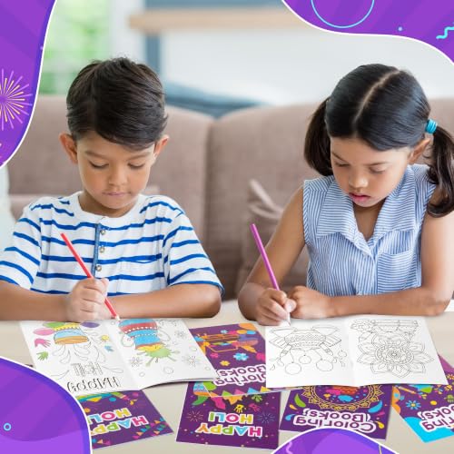 Image of Bulk Holir Coloring Books, 24Pcs Happy Holi Mini Drawing Booklet for Kids
