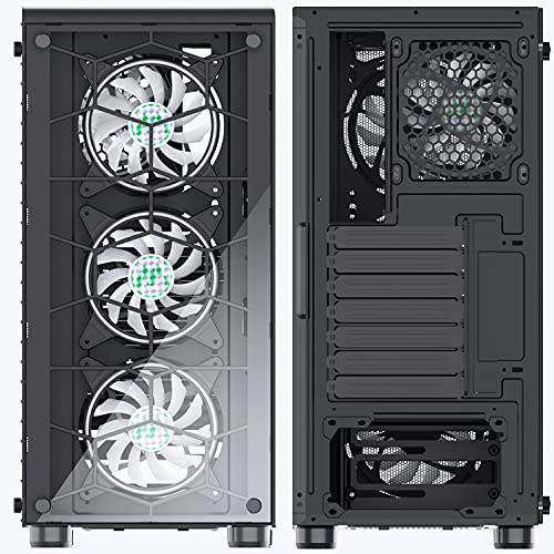 Gabinete de PC Mid Tower para Gaming MUSETEX MS6 con 6 ventiladores LED ARGB 120mm y panel de vidrio templado miniatura 5