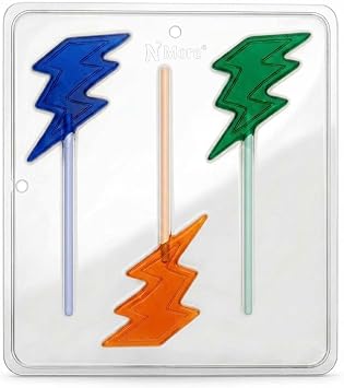 Lightning Bolt Lollipop Chocolate Candy Mold 3396