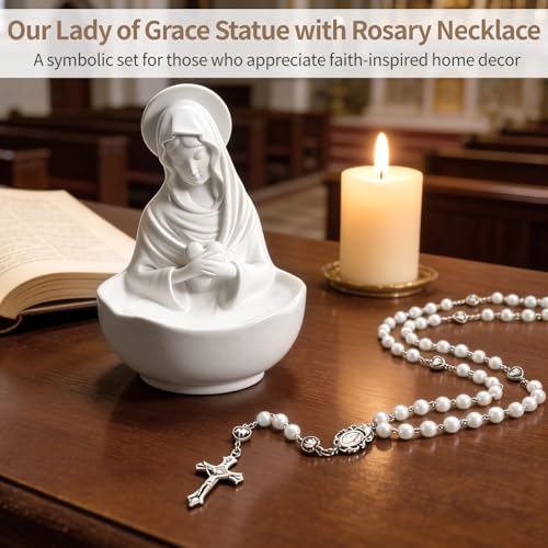 Estatuas Virgen María Nuestra Señora de la Gracia con Rosarios miniatura 2