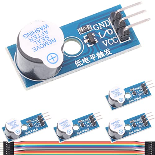 DAOKAI, 5 uds., módulo de zumbador activo, zumbador de disparador de nivel bajo, zumbador de alarma de 3,3-5V, módulo de sonido de alarma para Arduino con Cable Dupont