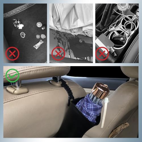 Image of Car Trash Can Backseat, Car Garbage Organizer, Black Small Leakproof Vehicle Trash Garbage Can Bin, Automotive Interior Accessories Small Garbage Bin for Vehicles, Travelling, Home, Office