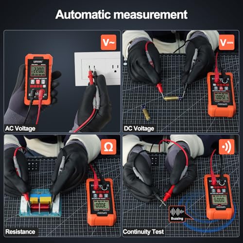 Image of Digital Multimeter Volt Meter TRMS 4000 Counts Auto-Range NCV Voltage Multi Tester Smart Electrical Car Battery Voltmeter AC /DC Volt, Ohm Resistance, Continuity with Test Leads Large LED Backlight