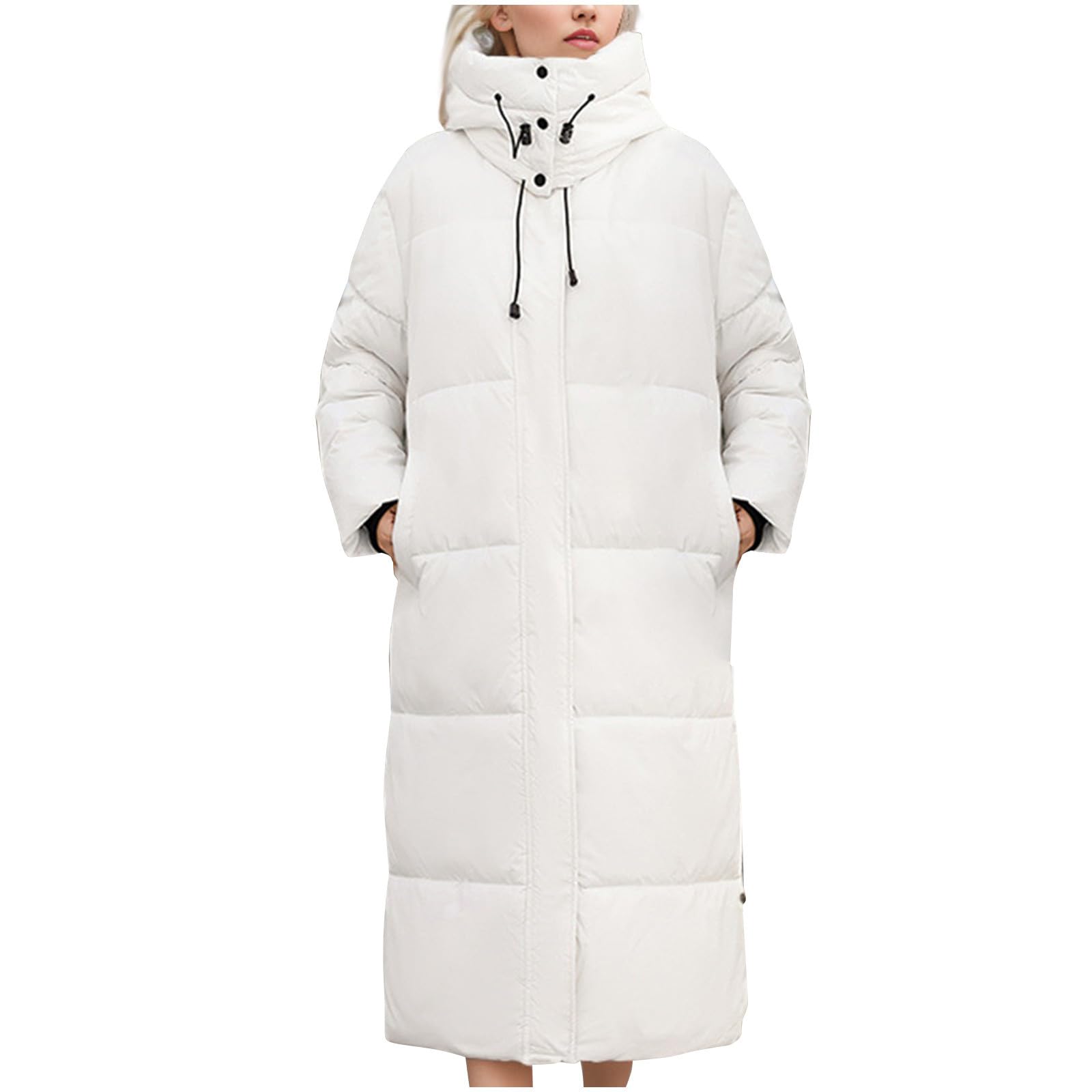 Cheyubny Coats for Women with Pockets Plus Size Coats Fleece Jackets Ladies Jackets Fall Plus Size Coats for Women 2x, White, Medium