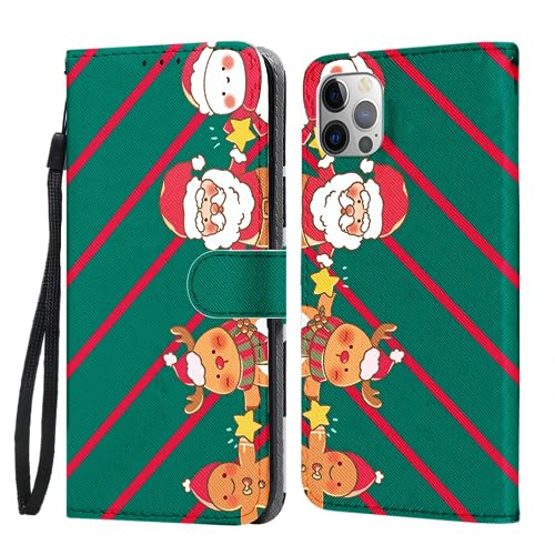 Pnakqil Case for Apple iPhone 6/6S 4,7", Christmas Pattern ShockProof PU Leather Flip Book Wallet Shell Cases Cover With Card Holder, Silicone Kickstand Protective Phone Case for iPhone 6S/6, 5