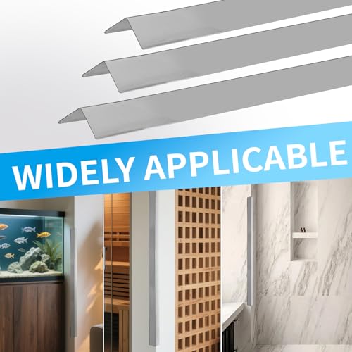 Image of 6-Piece Set, Extra Thick (1mm) Stainless Steel 90 Wall Corner Guards, 2x2x48 Inches, for Wall Corner Protection & Decoration. (6, Bright Silver)